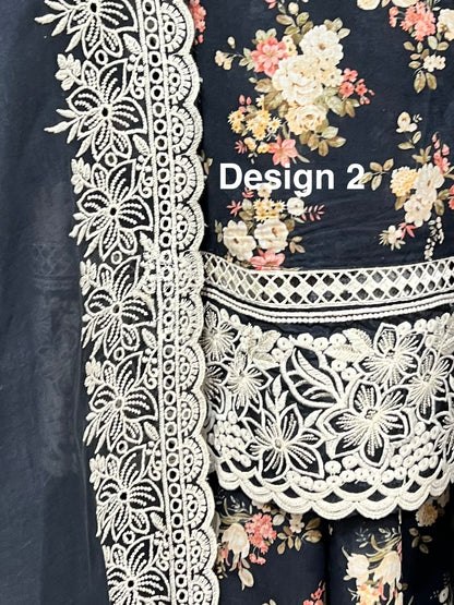 Full print embroidered cottons 3pcs