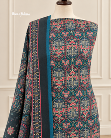 Floral Alpine 3 Piece Suit with Burnout Printed Shawl