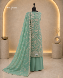 Embroidered Georgette 4 Piece Unstitched Asian Occasionwear Suit