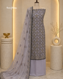Embroidered Net 4 Piece Asian Occasionwear Suit
