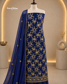 Gold Embroidered Georgette 4 Piece Asian Occasionwear Suit