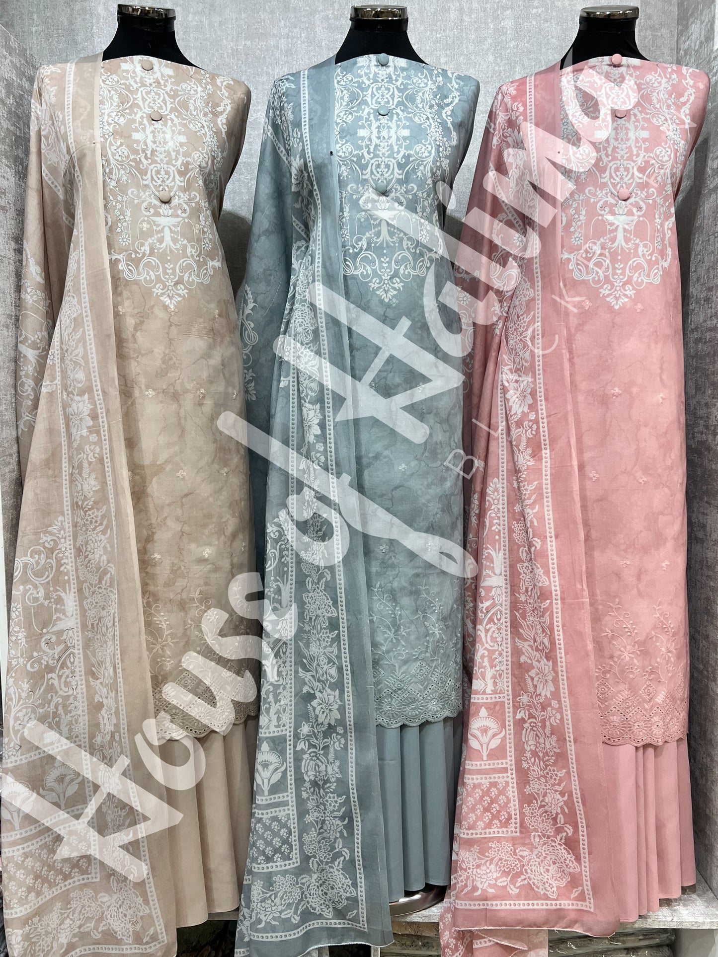 Embroidered cotton 3pcs