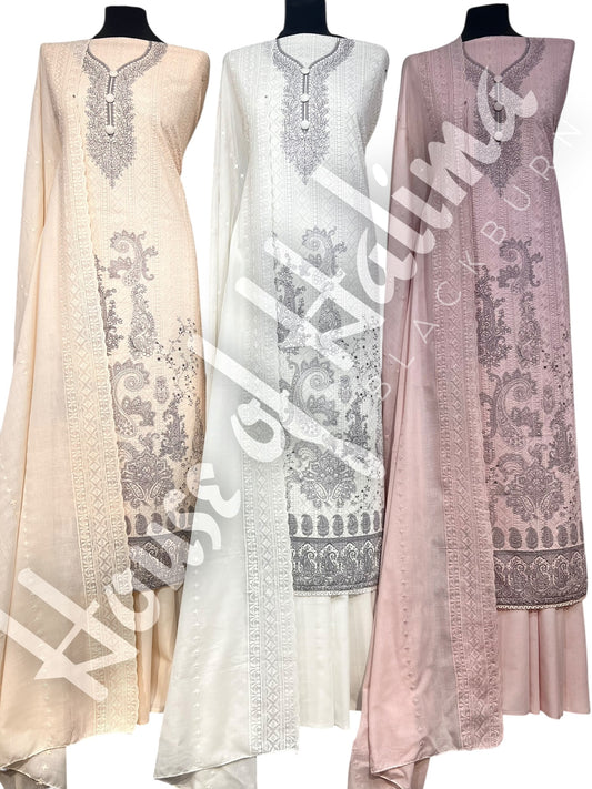 Chikankari cottons 3pcs