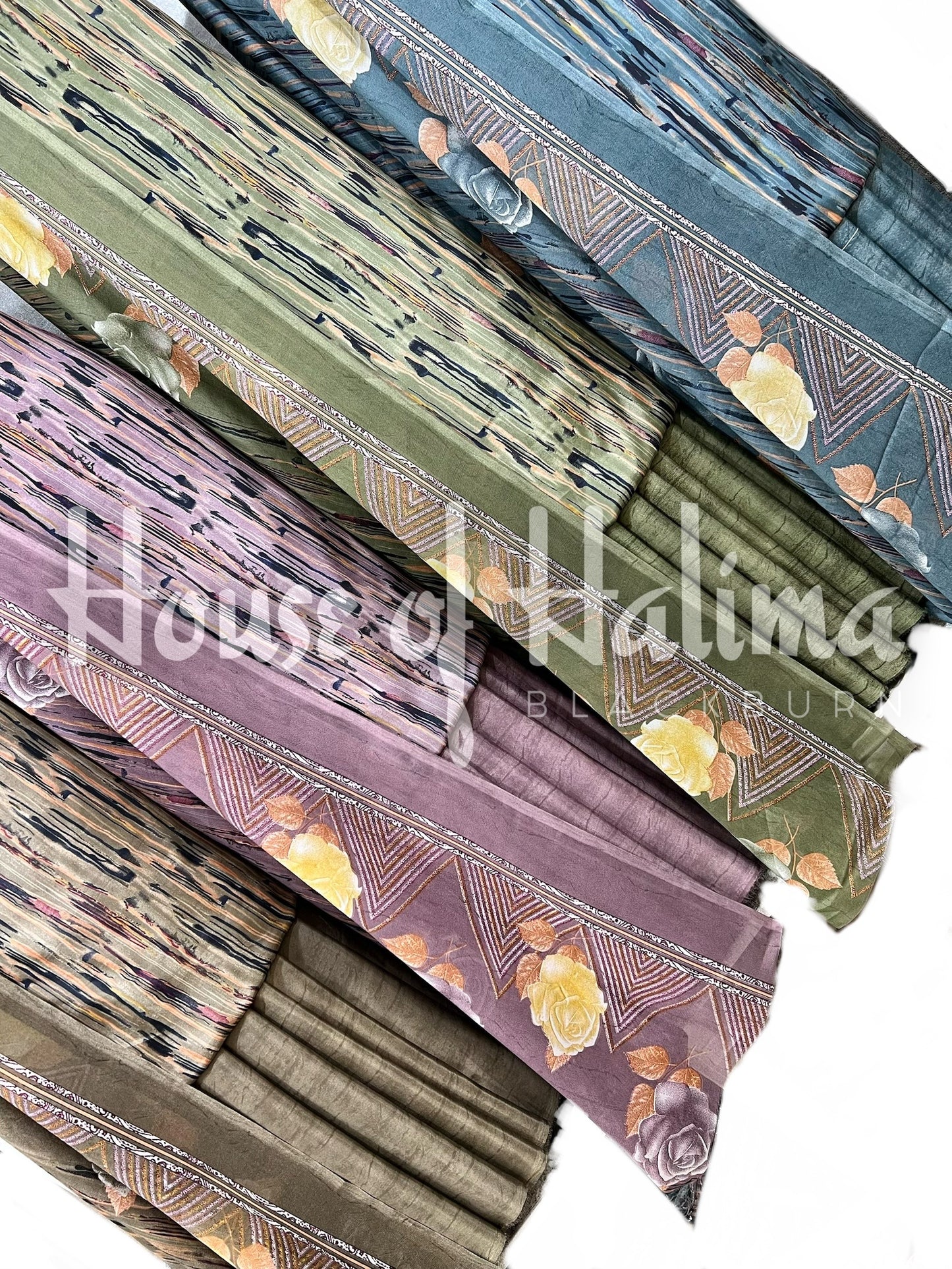 French crepe print 3pcs
