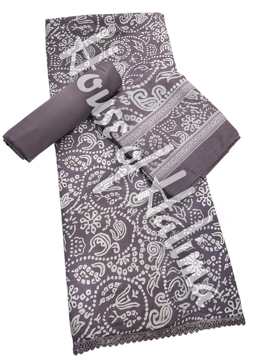 Printed cotton lawn 3pcs