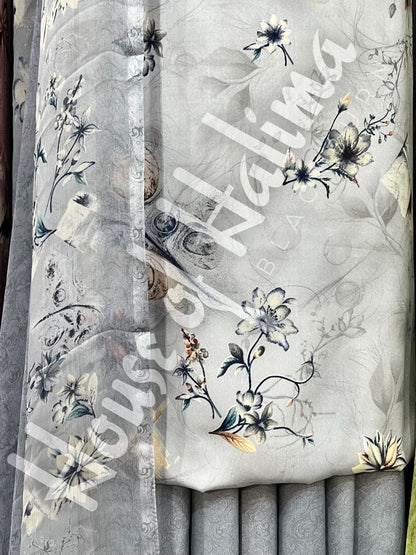 French crepe print 3pcs