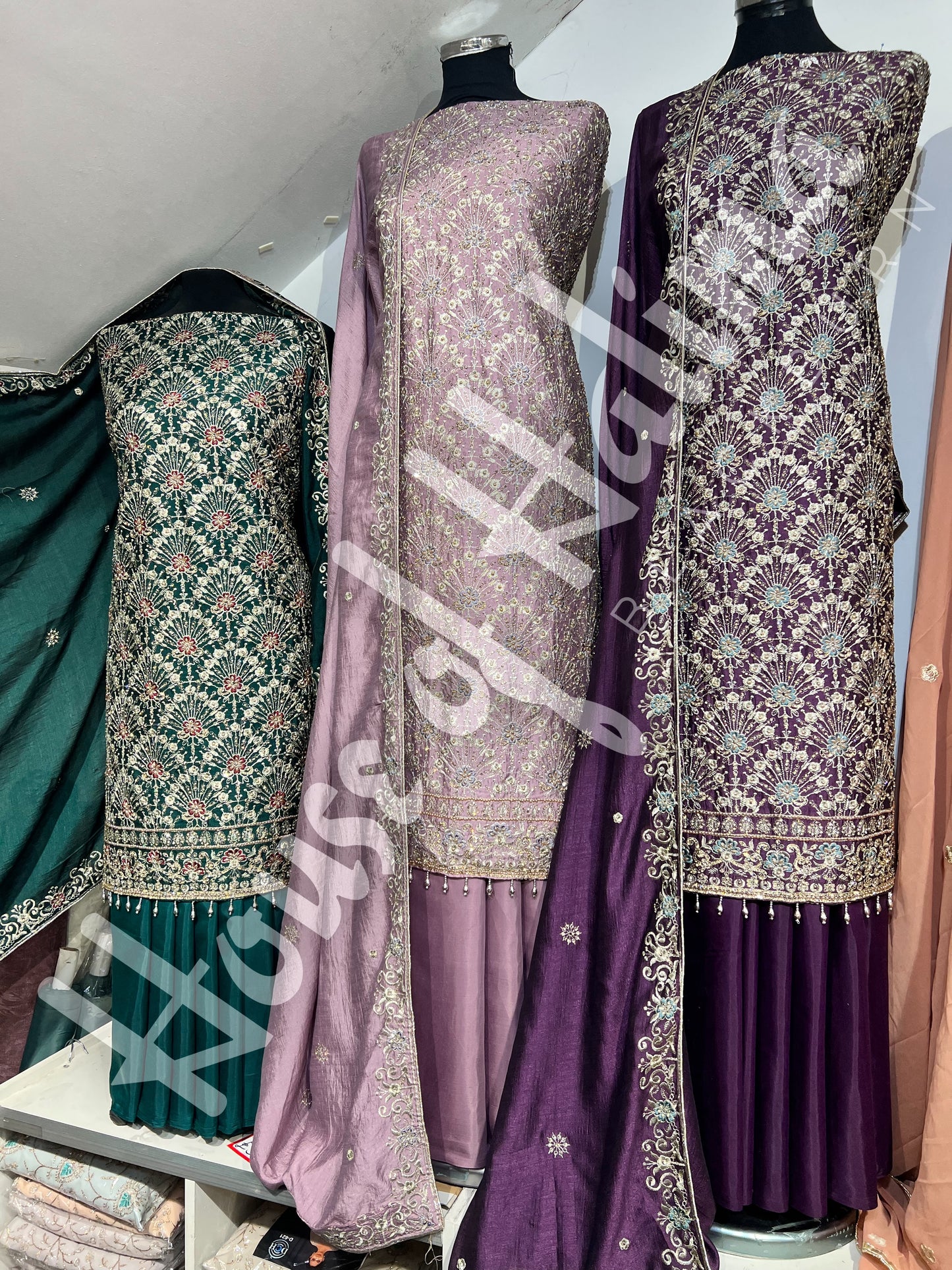 Partywear raw silk 4pcs