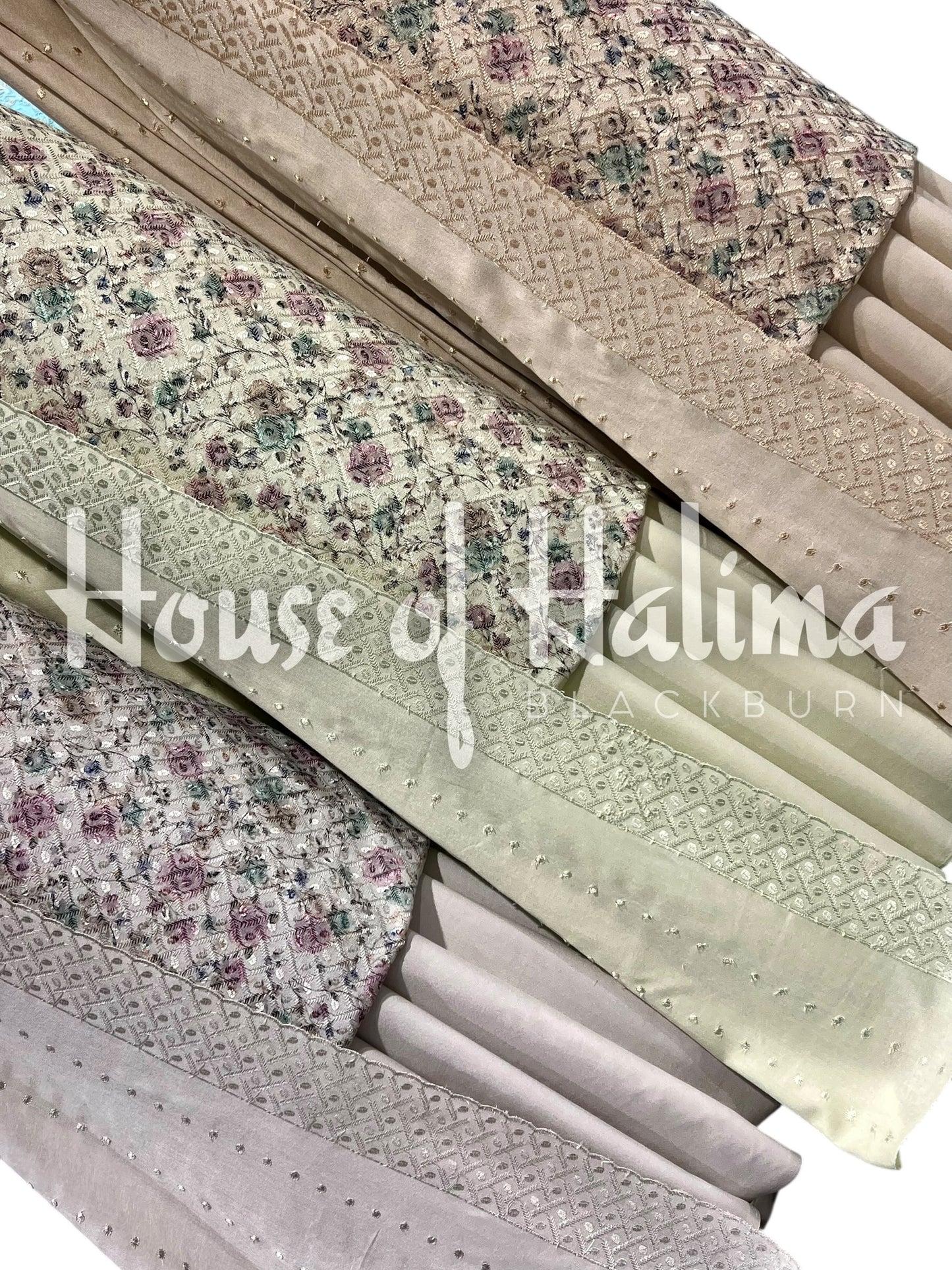 Chikankari pastel alpines 3pcs (D.123)
