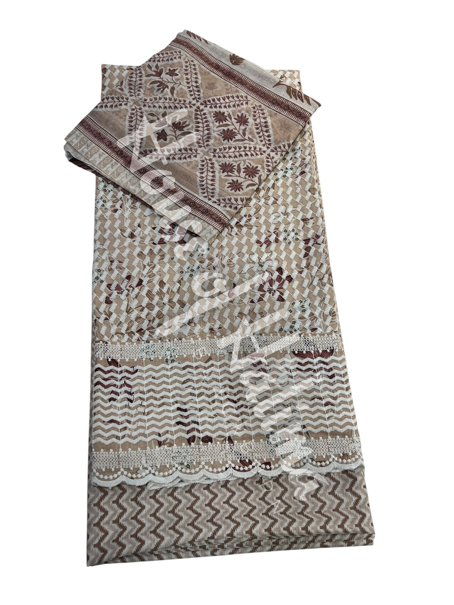 Embroidered cotton lawn 3pcs