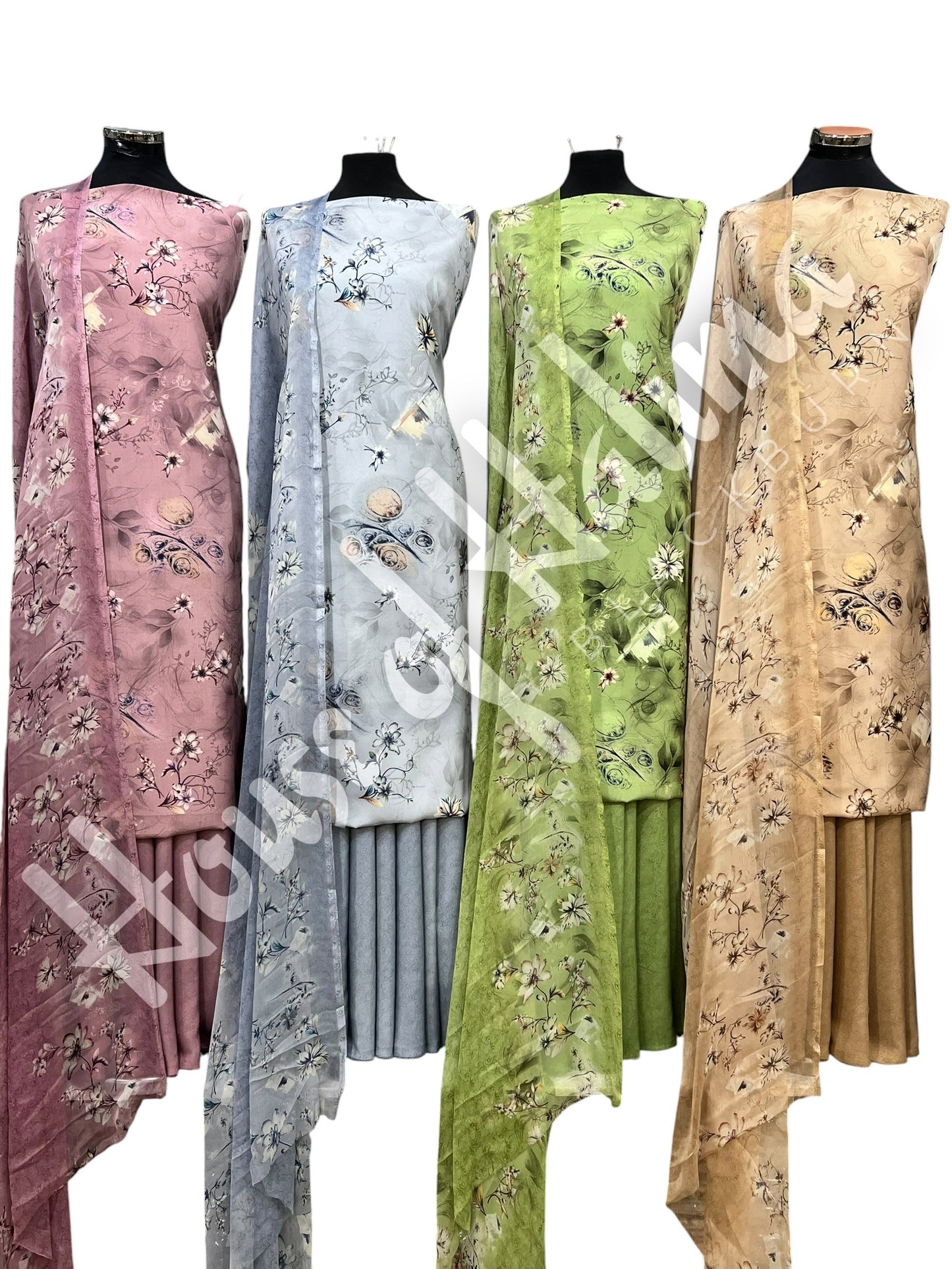 French crepe print 3pcs