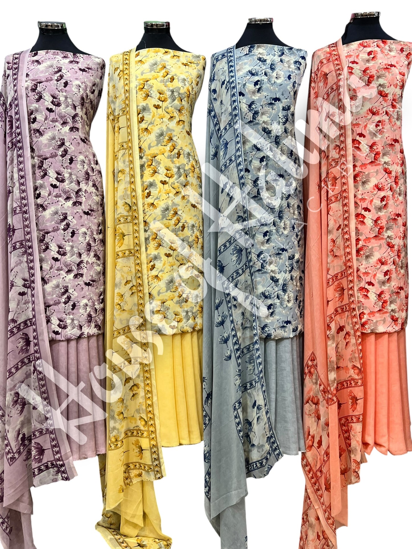 Premium quality french crepe print 3pcs
