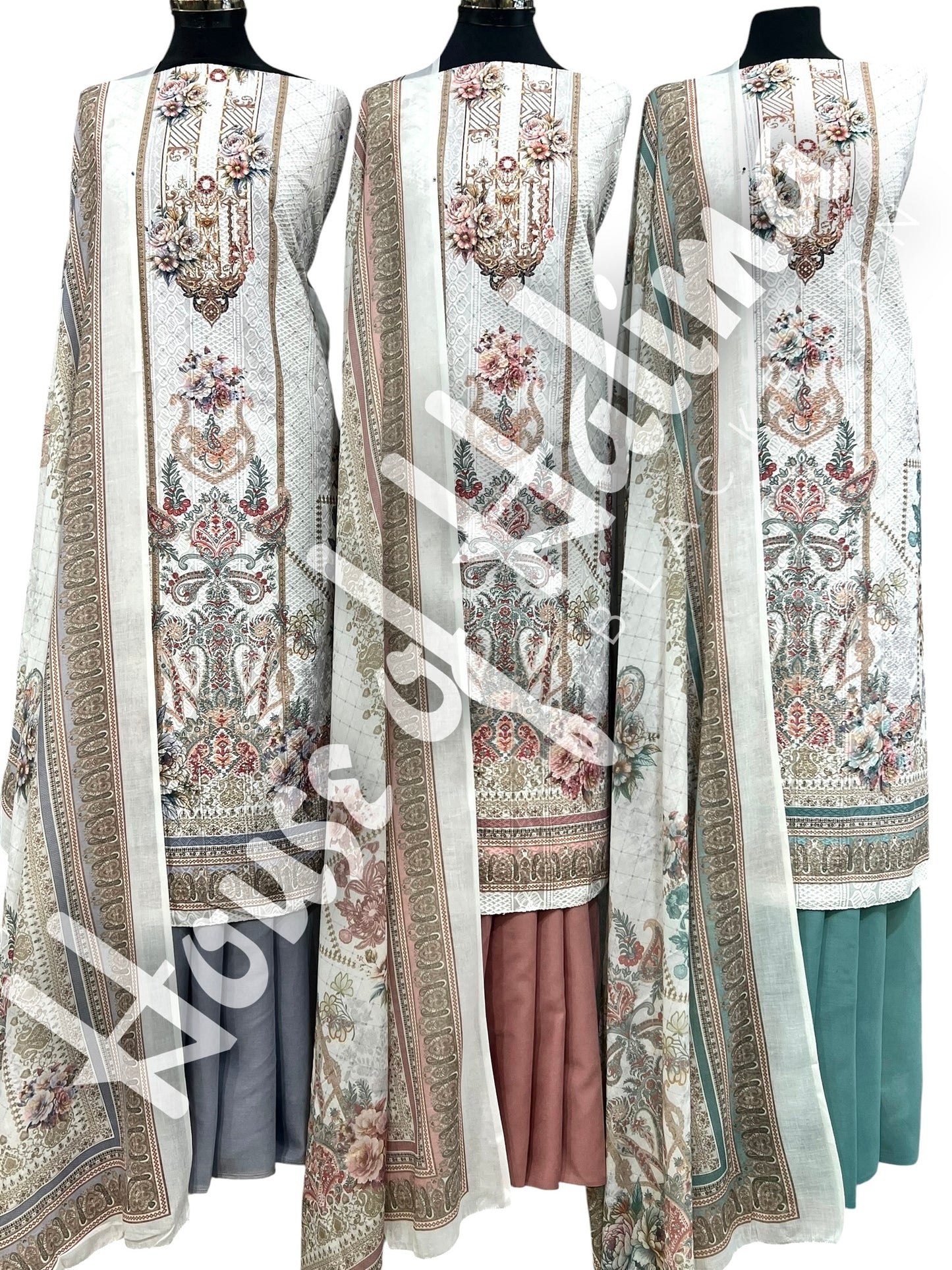 Chikankari cottons 3pcs