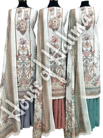 Chikankari cottons 3pcs