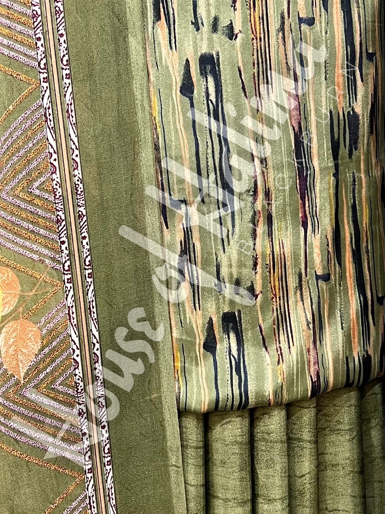 French crepe print 3pcs