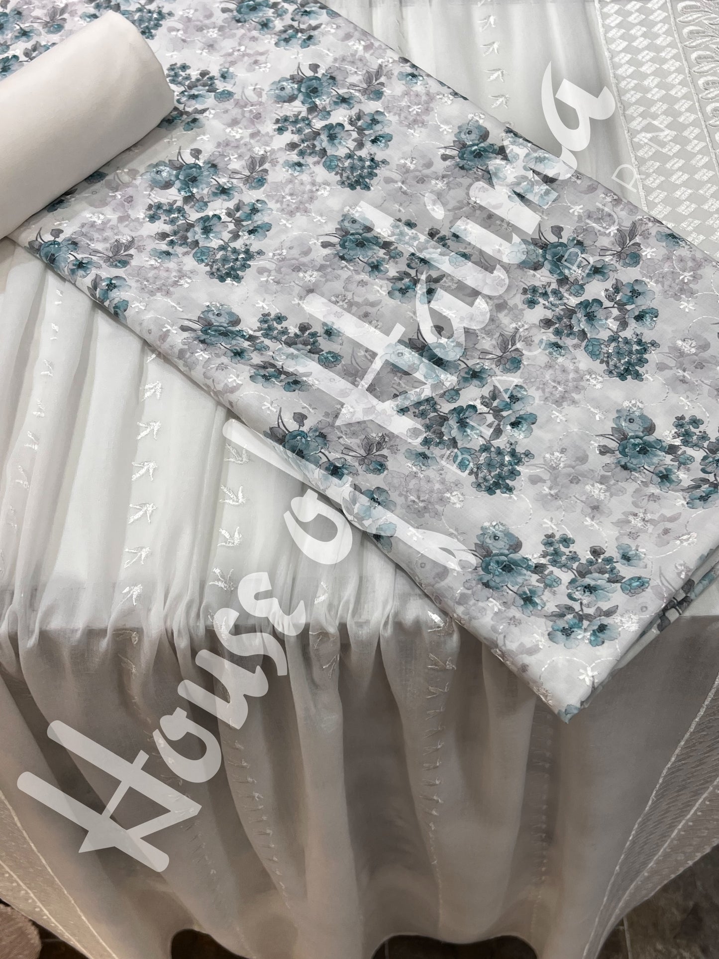 Embroidered cotton lawn 3pcs