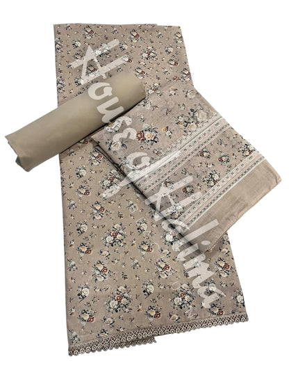 Printed cotton lawn 3pcs