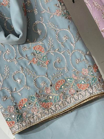 Embroidered georgettes 4pcs
