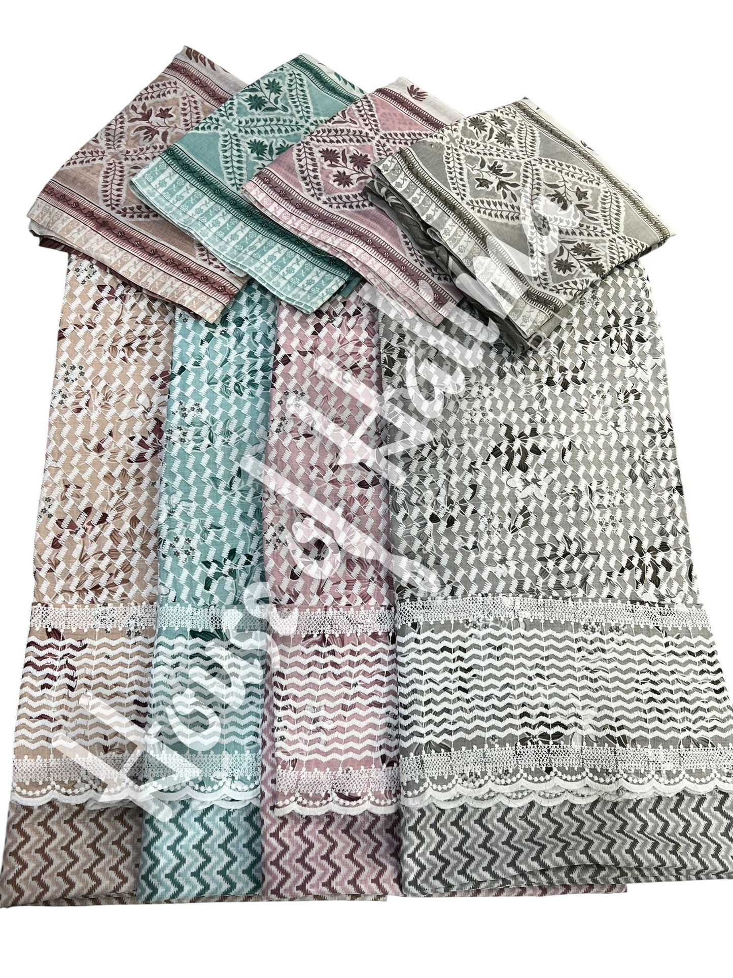 Embroidered cotton lawn 3pcs