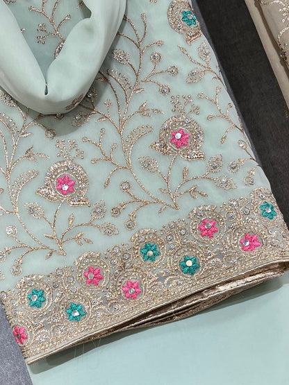 Embroidered georgettes 4pcs
