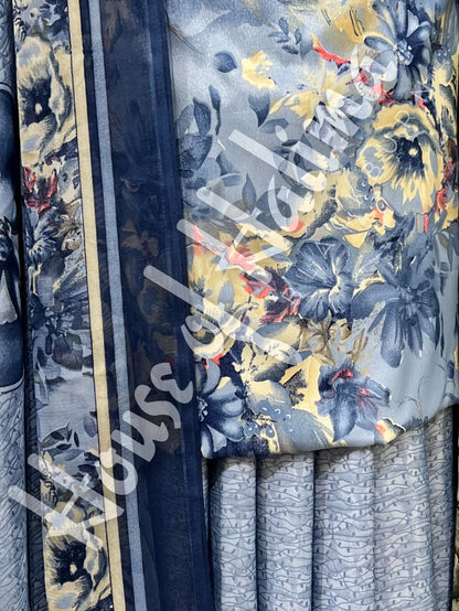 French crepe print 3pcs