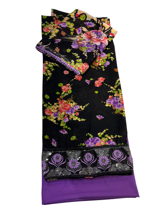 Embroidered georgettes 3pcs