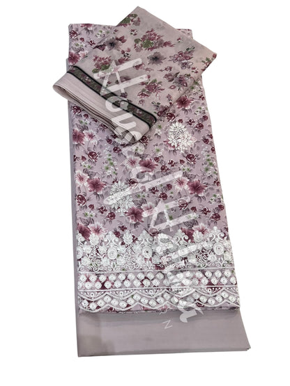 Embroidered cotton lawn 3pcs