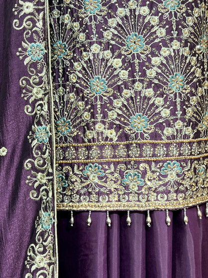Partywear raw silk 4pcs