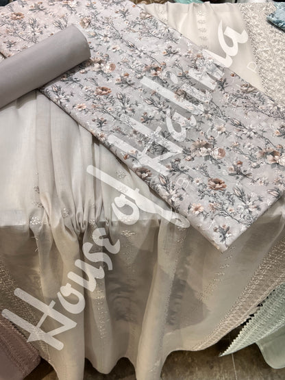 Embroidered cotton lawn 3pcs