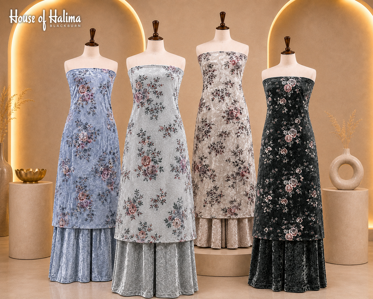 Crush velvet print 2 pieces