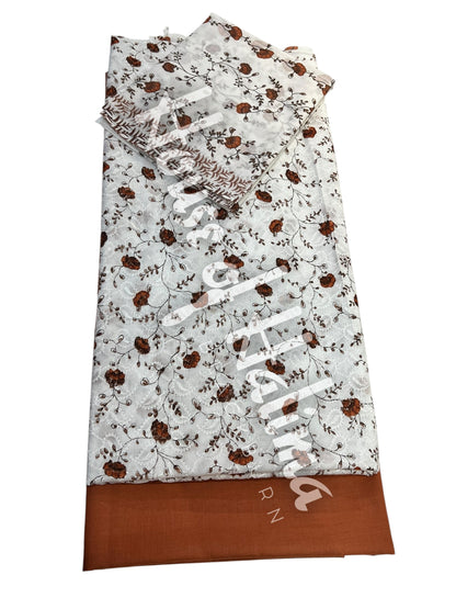 Embroidered cotton lawn 3pcs