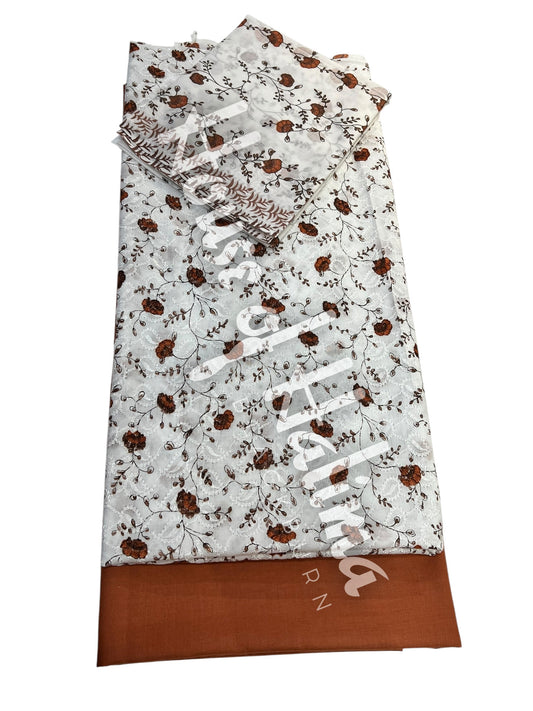 Embroidered cotton lawn 3pcs