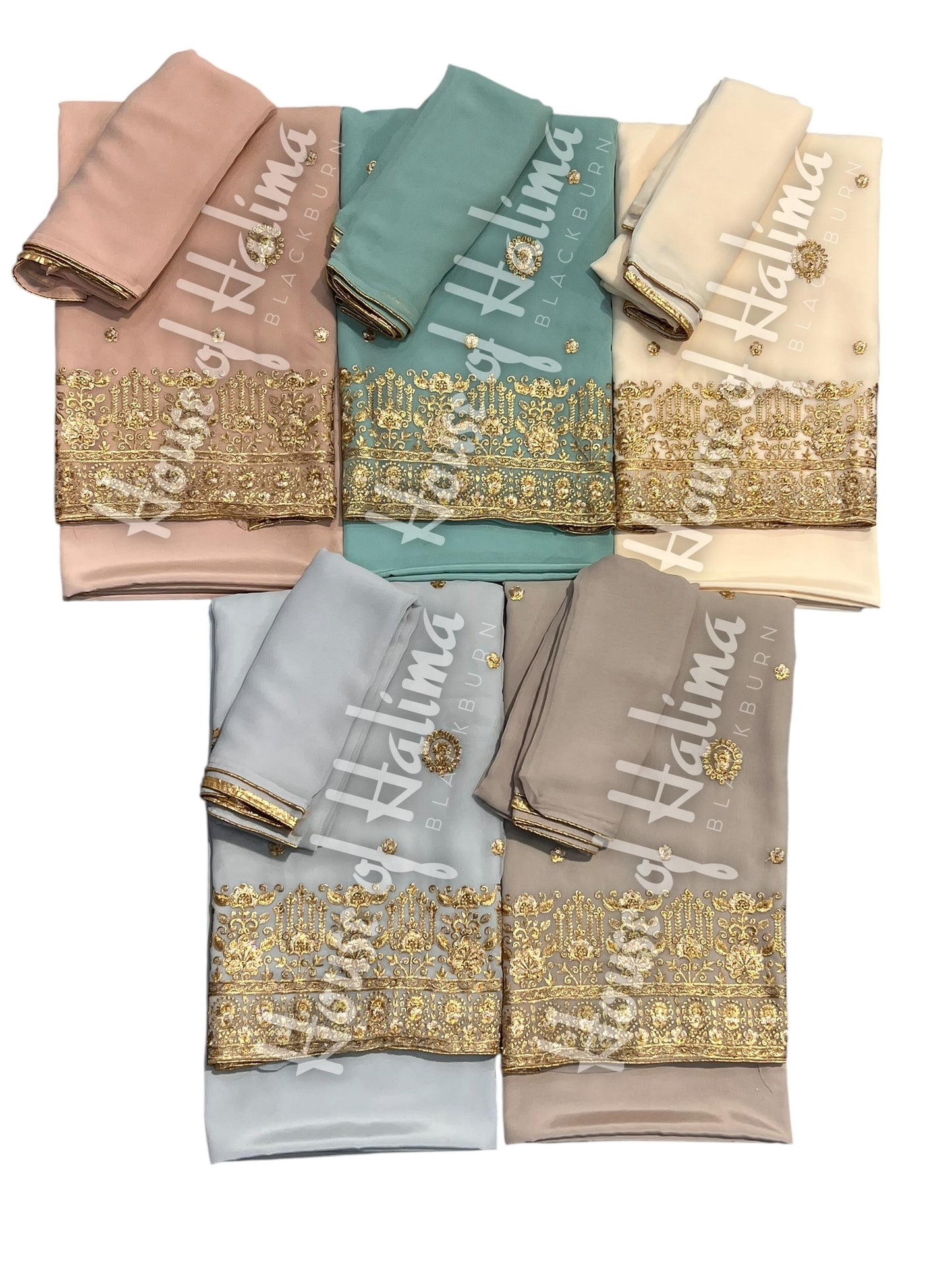 Embroidered georgettes 4pcs (5448)