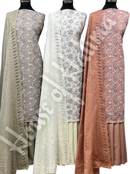 Embroidered cottons 3pcs