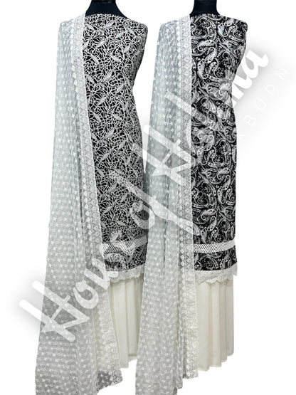Black & white cottons 3pcs