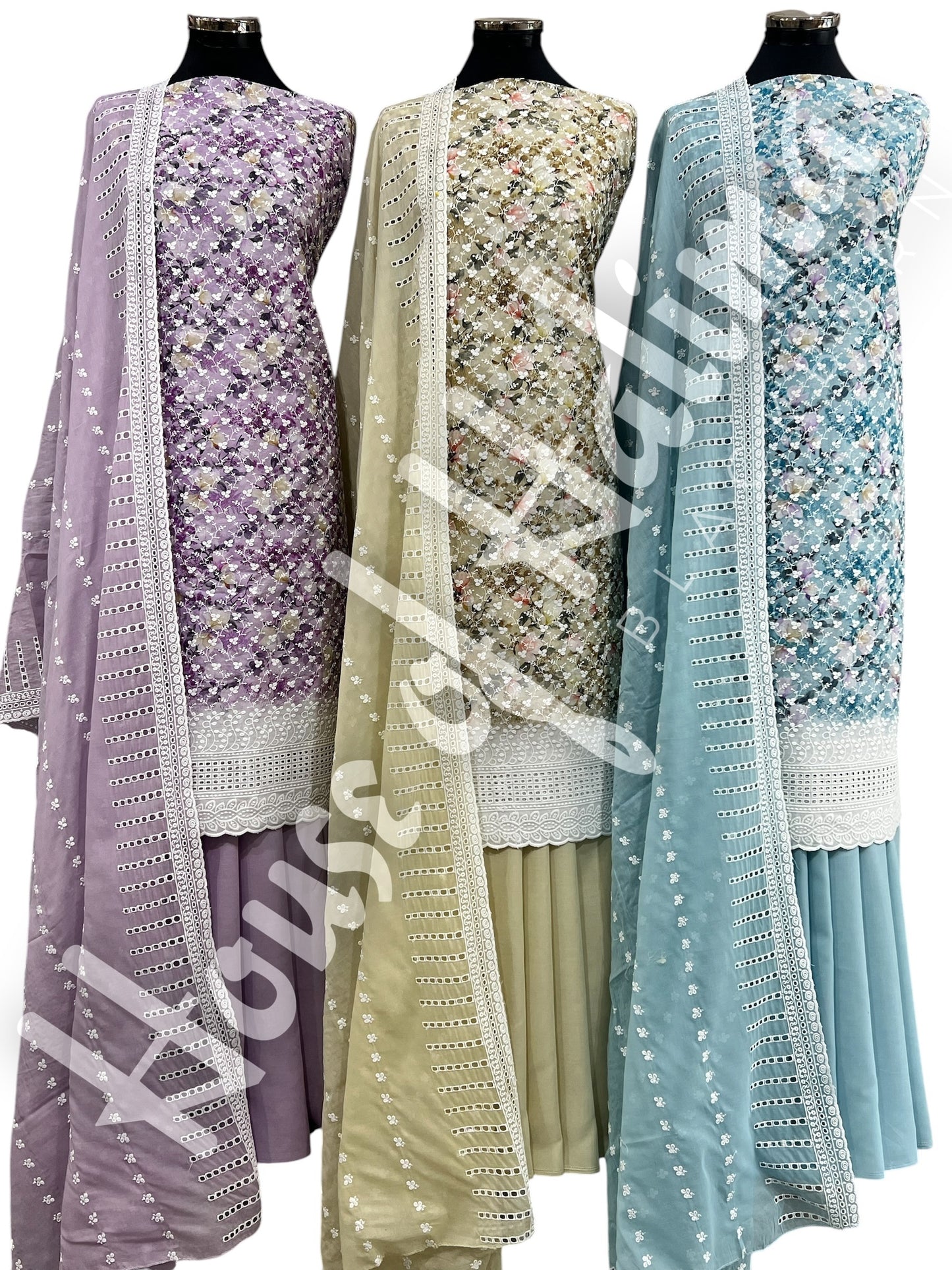 Embroidered cottons 3pcs