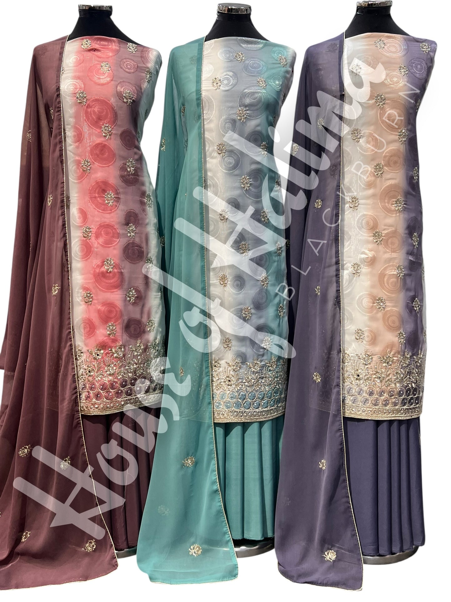 Embroidered broshia 4pcs