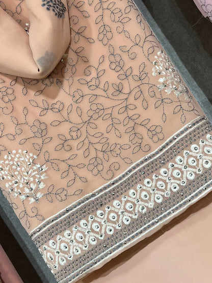 Embroidered georgettes 4pcs
