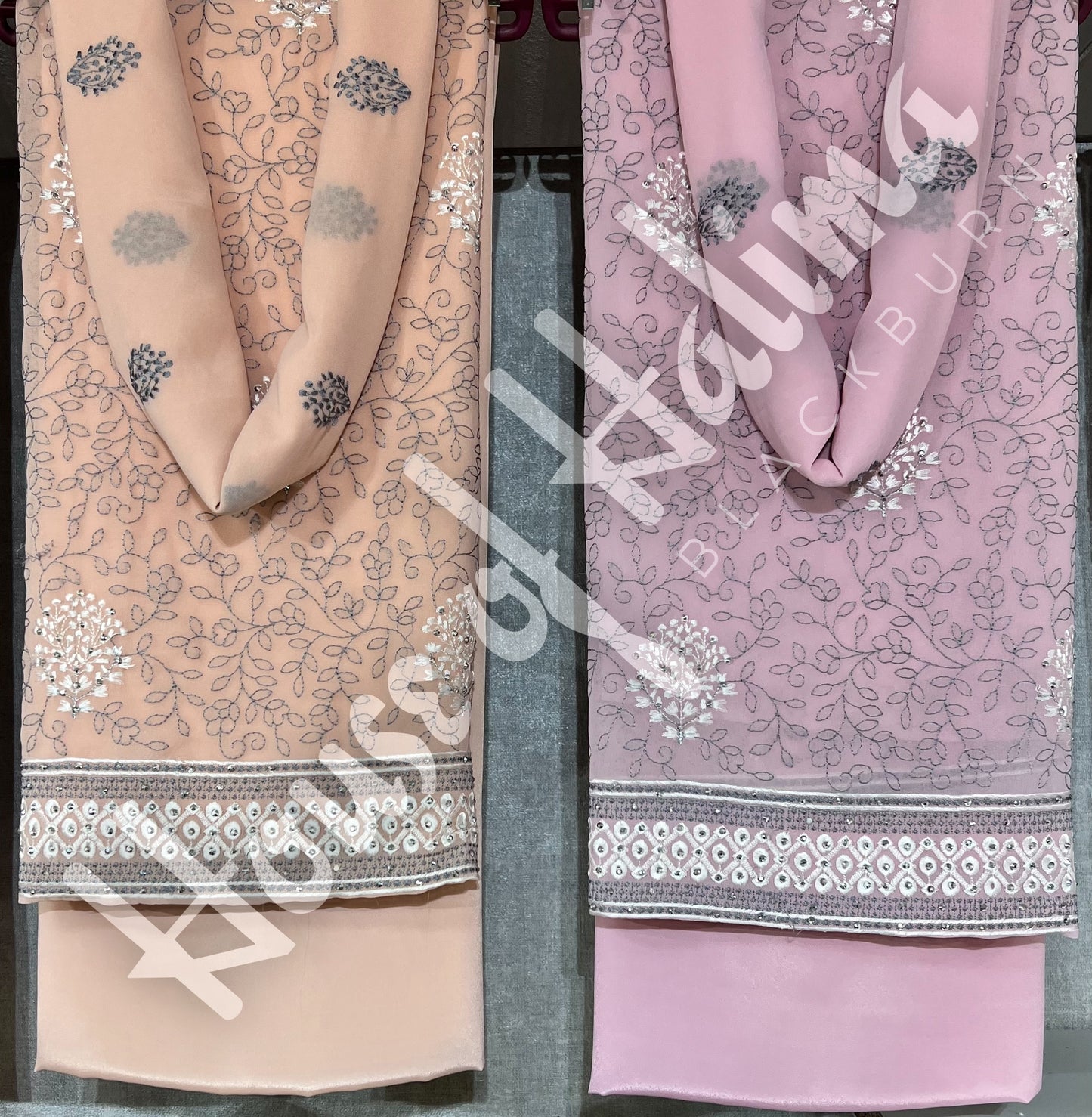 Embroidered georgettes 4pcs