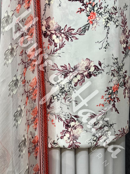 French crepe print 3pcs