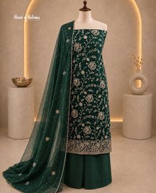 Gold Embroidered Shisha Silk 4 Piece Asian Occasionwear Suit