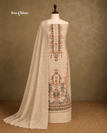 Schiffli Embroidered Alpine 3 Piece Asian Suit (1175)