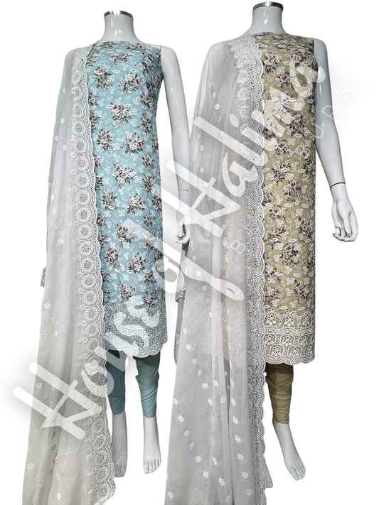 Chikankari cottons 3pcs