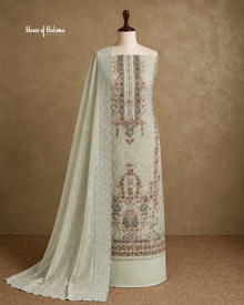 Schiffli Embroidered Alpine 3 Piece Asian Suit (1175)