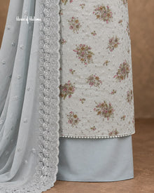 Alpine 3-Piece Schiffli-Style Embroidered Unstitched Suit